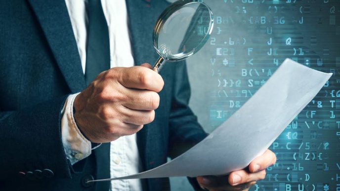 Picture of someone running a background check